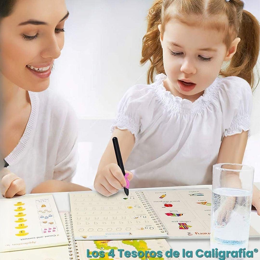 Set de 4 Cuadernos Mágicos Reutilizables: Caligrafía, Matemáticas y + ENVIO GRATIS