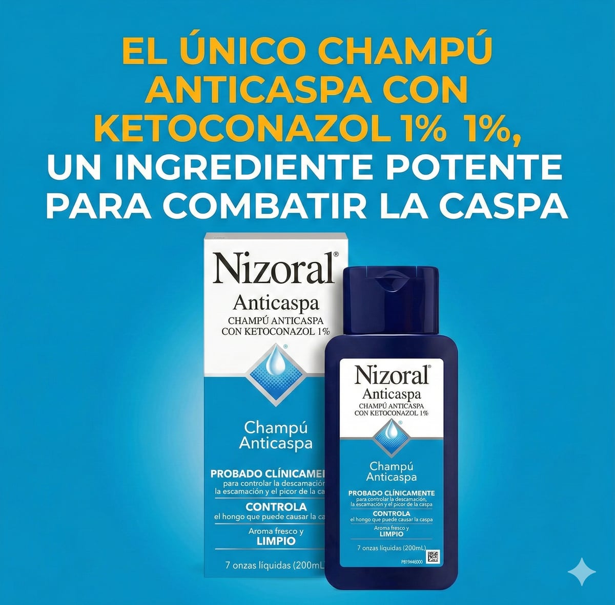 Nizoral - Elimina la caspa en solo 2 lavadas, Shampoo Anticaspa clinicamente comprobado.