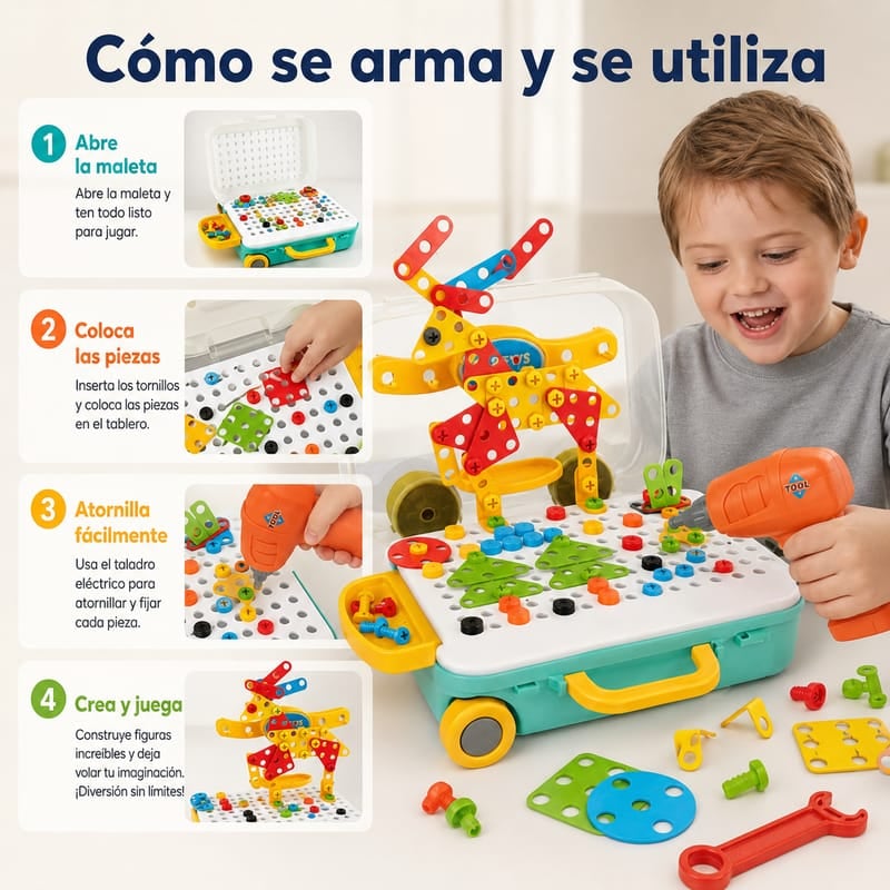 Maleta de Construcción con taladro - Construye tu Creatividad