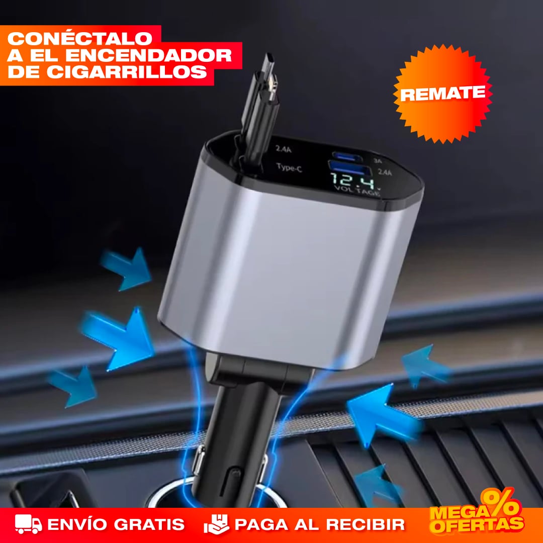 CARGADOR PARA CARRO RETRÁCTIL 4 EN 1