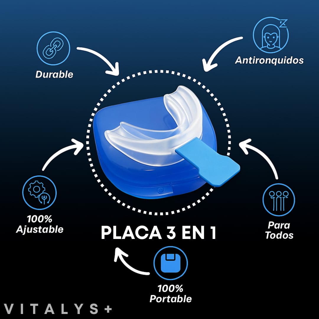 PLACA 3 EN 1 - ANTI: Bruxismo, Apnea Y Ronquido