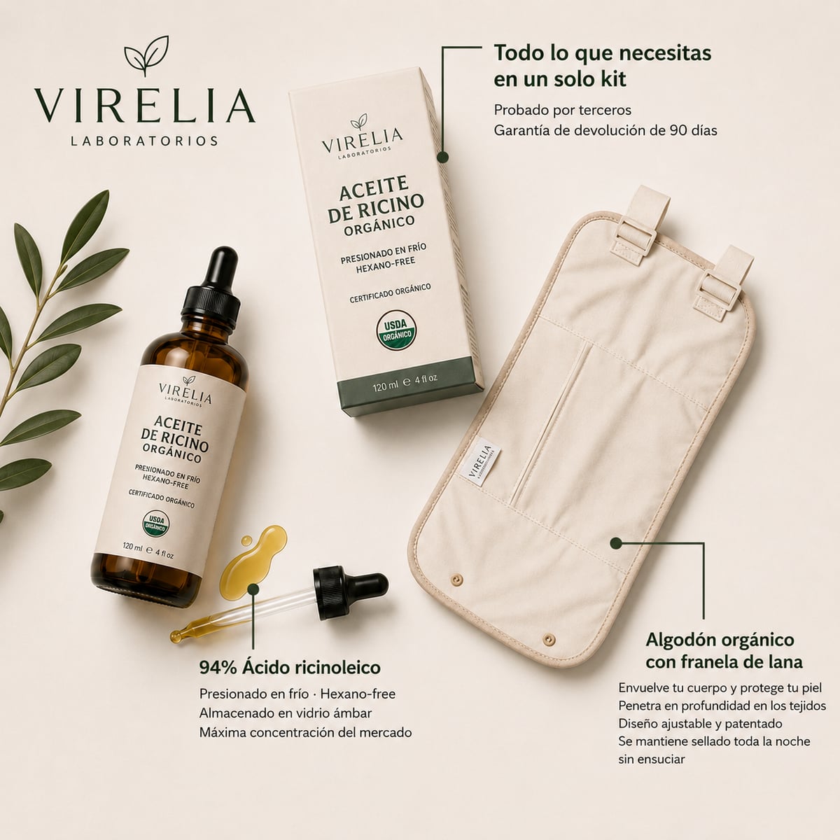 Ritual Nocturno Virelia® Pack completo de Aceite de Ricino