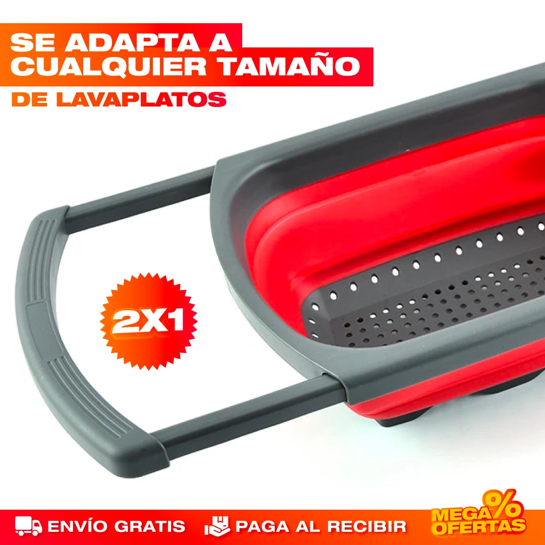 PROMO 2X1 COLADOR DE CESTA DRENAJE PLEGABLE