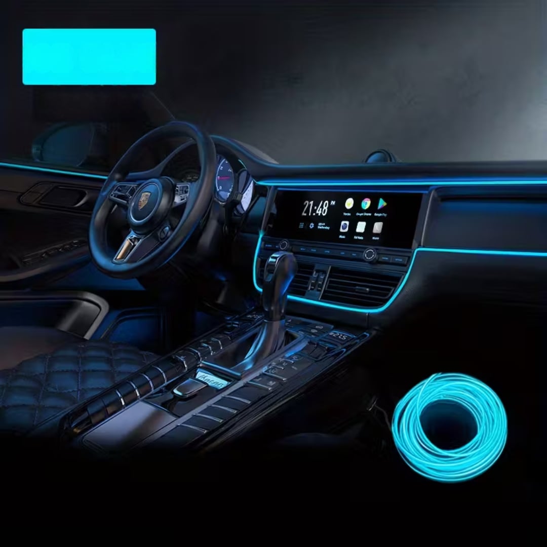 LUCES LED NEON PARA INTERIOR DE AUTO DE 5 METROS CON ESPATULA - NEON DRIVE