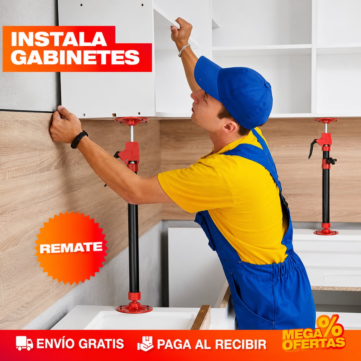 Pack x 2 Barras Gato Extensibles De Elevación Soporte Instalación Gabinete – Instala Tú Solo Sin Pedir una Segunda Mano