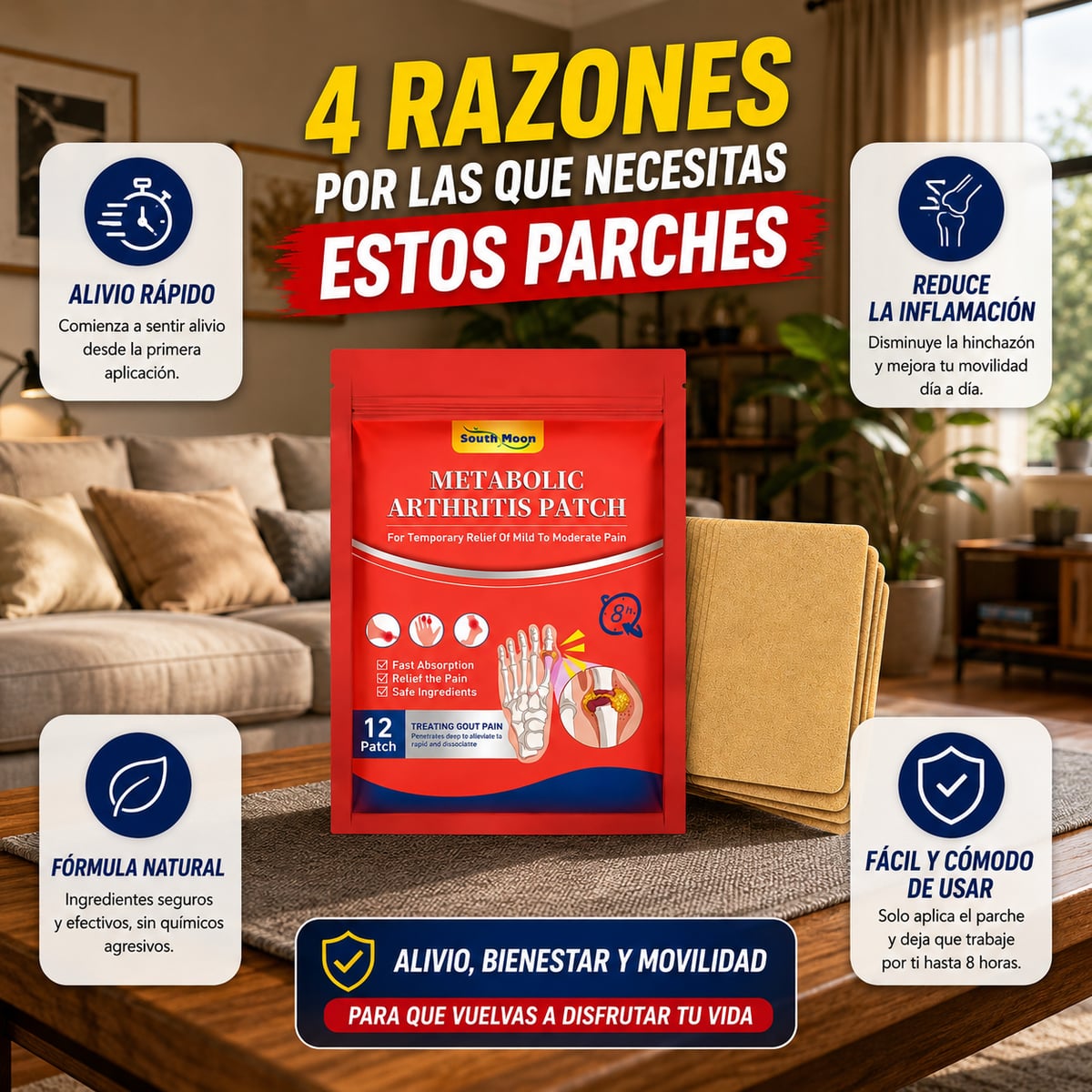 Metabolic Arthritis Patch ¡Vuelve a vivir sin dolor!  PACK de Parches para Artritis ( 36un) + ENVIO GRATIS
