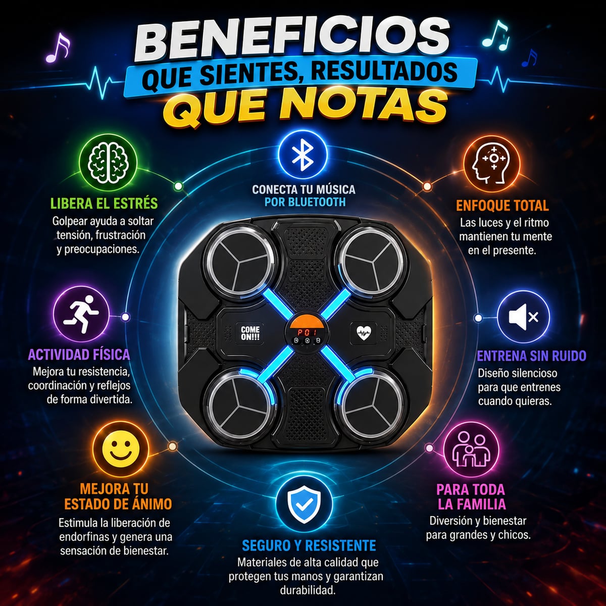 🥊 Máquina de Boxeo Musical Inteligente Antiestrés 