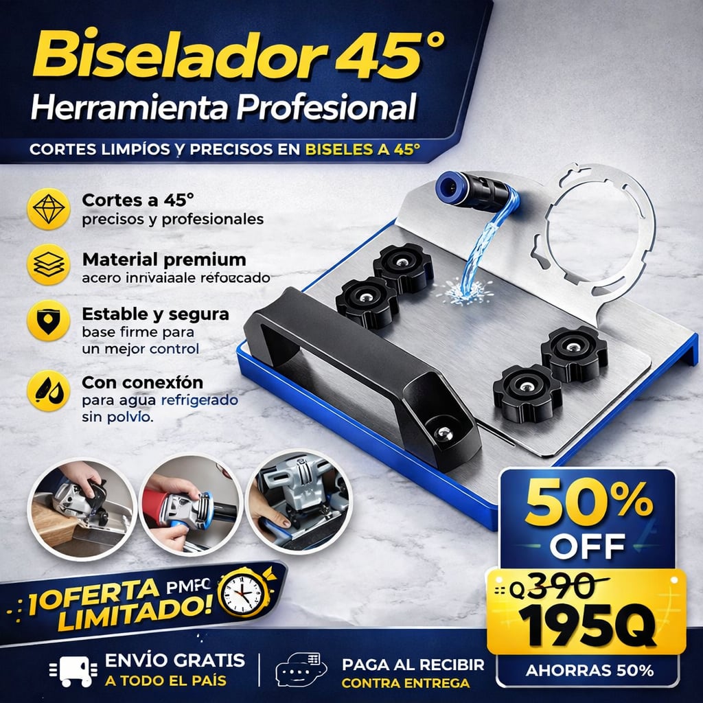 🔥 Biselador 45° Profesional para Porcelanato y azulejos – Cortes Perfectos sin Astillar