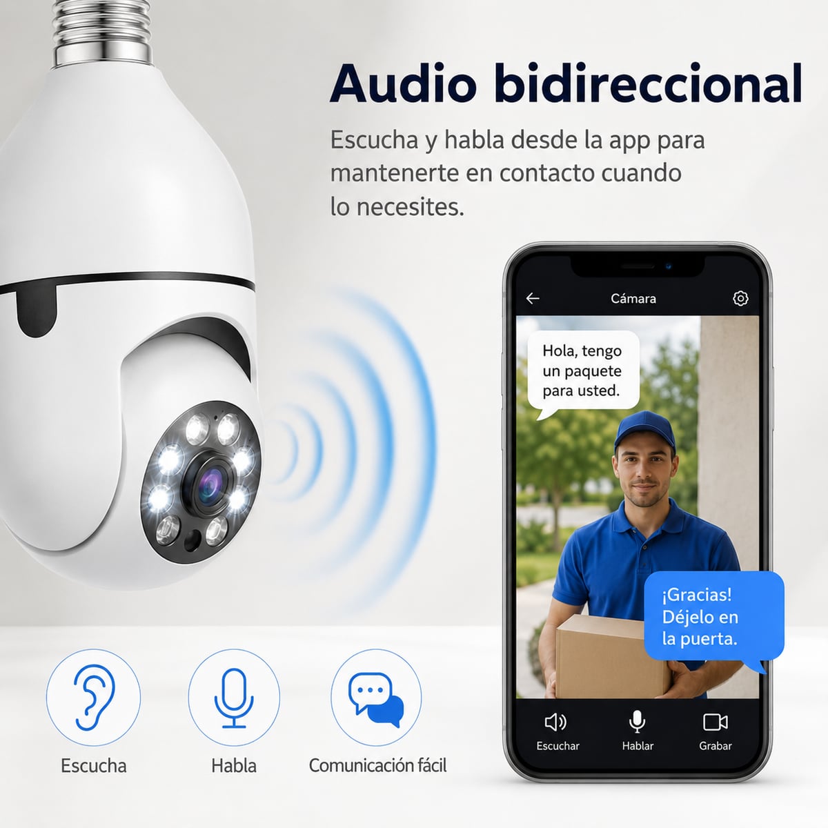VigiLuz 360™ – Cámara de Seguridad Inteligente Tipo Bombillo