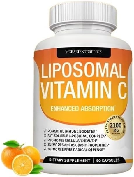 VITAMINA C LIPOSOMAL 2100 MG 90 CAP | ALTA ABSORCIÓN AYUDA A UNA PIEL RADIANTE Y CIRCULACIÓN SALUDABLE