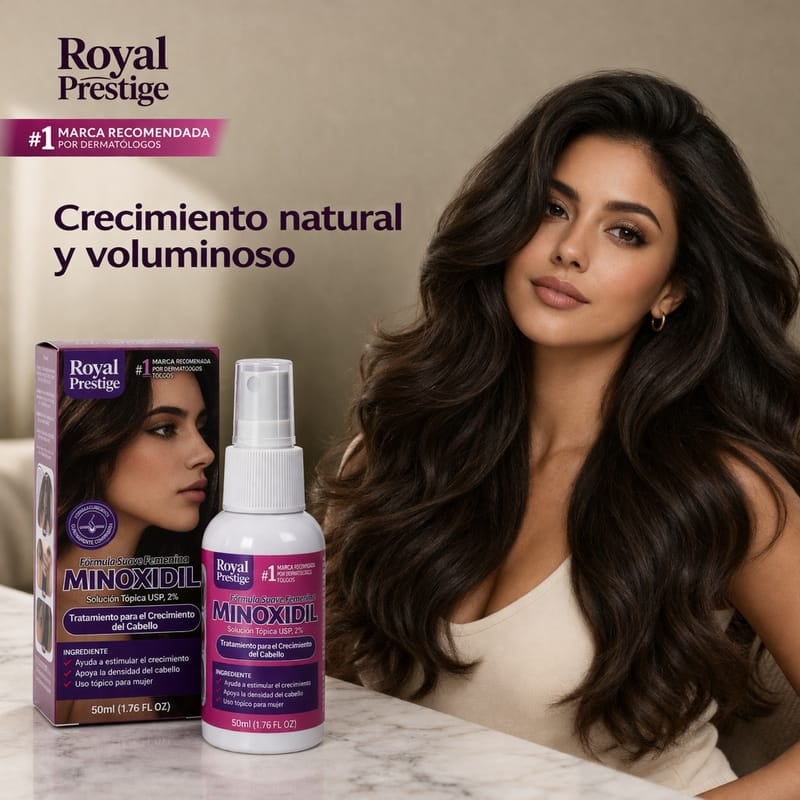 Minoxidil - Detén la caída del cabello y recupéralo más grueso y fuerte desde la raíz.
