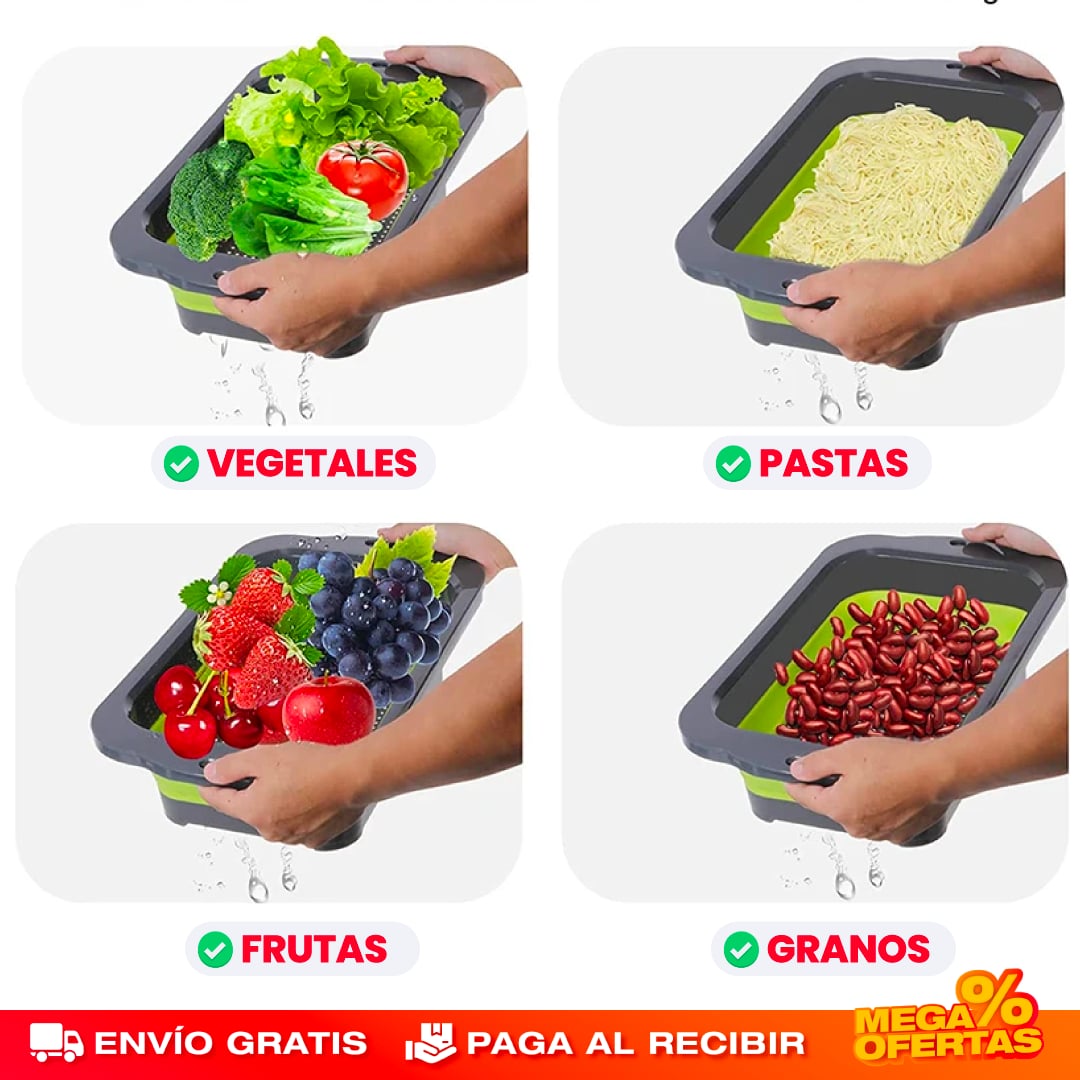 PROMO 2X1 COLADOR DE CESTA DRENAJE PLEGABLE