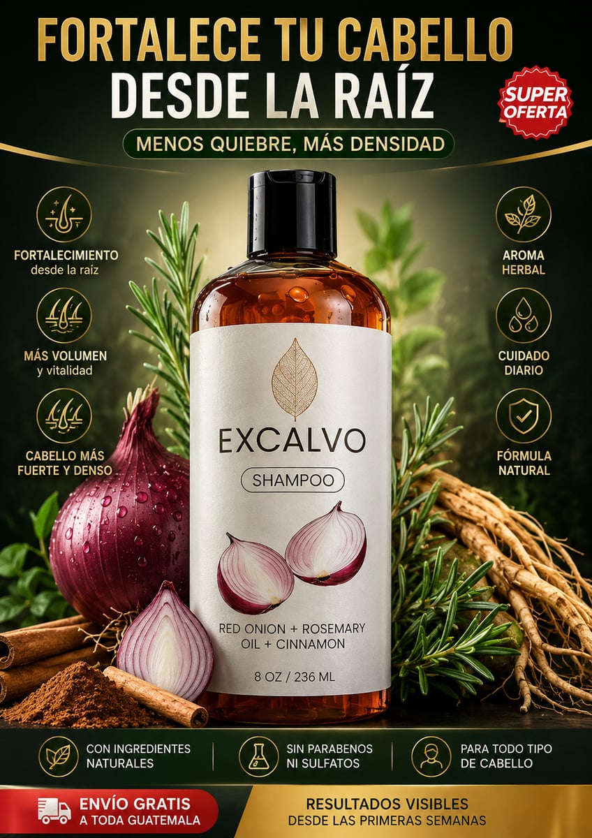 SHAMPOO EXCALVO 236ML REGENERADOR EFICAZ CONTRA LA CALVICIE + ENVIO GRATIS 🎁