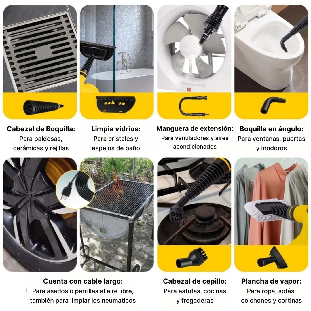 Limpiador Profesional UltraSteam™ + Kit de 9 Accesorios (GRATIS HOY)