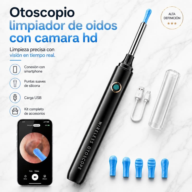 OTOSCOPIO PORTATIL - OIDOS LIMPIOS FACILMENTE