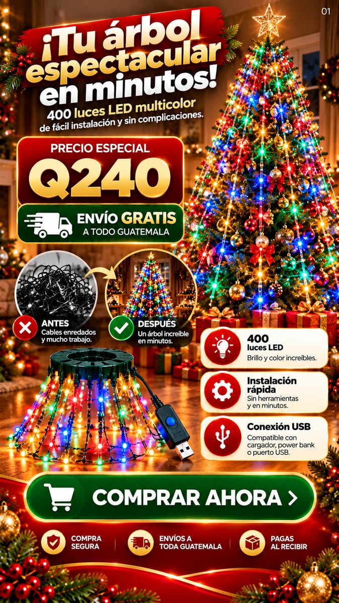 Luces cascada navideña
