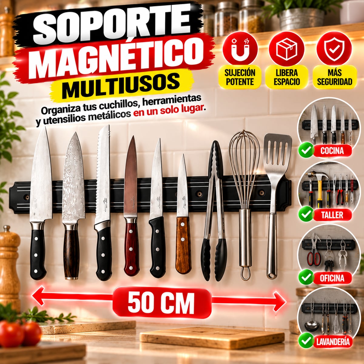 MagneticPro™ - Soporte Magnético Multiuso para Accesorios Metálicos