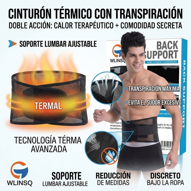 CINTURÓN TÉRMICO CON TRANSPIRACIÓN - UNISEX + ENVIO GRATIS