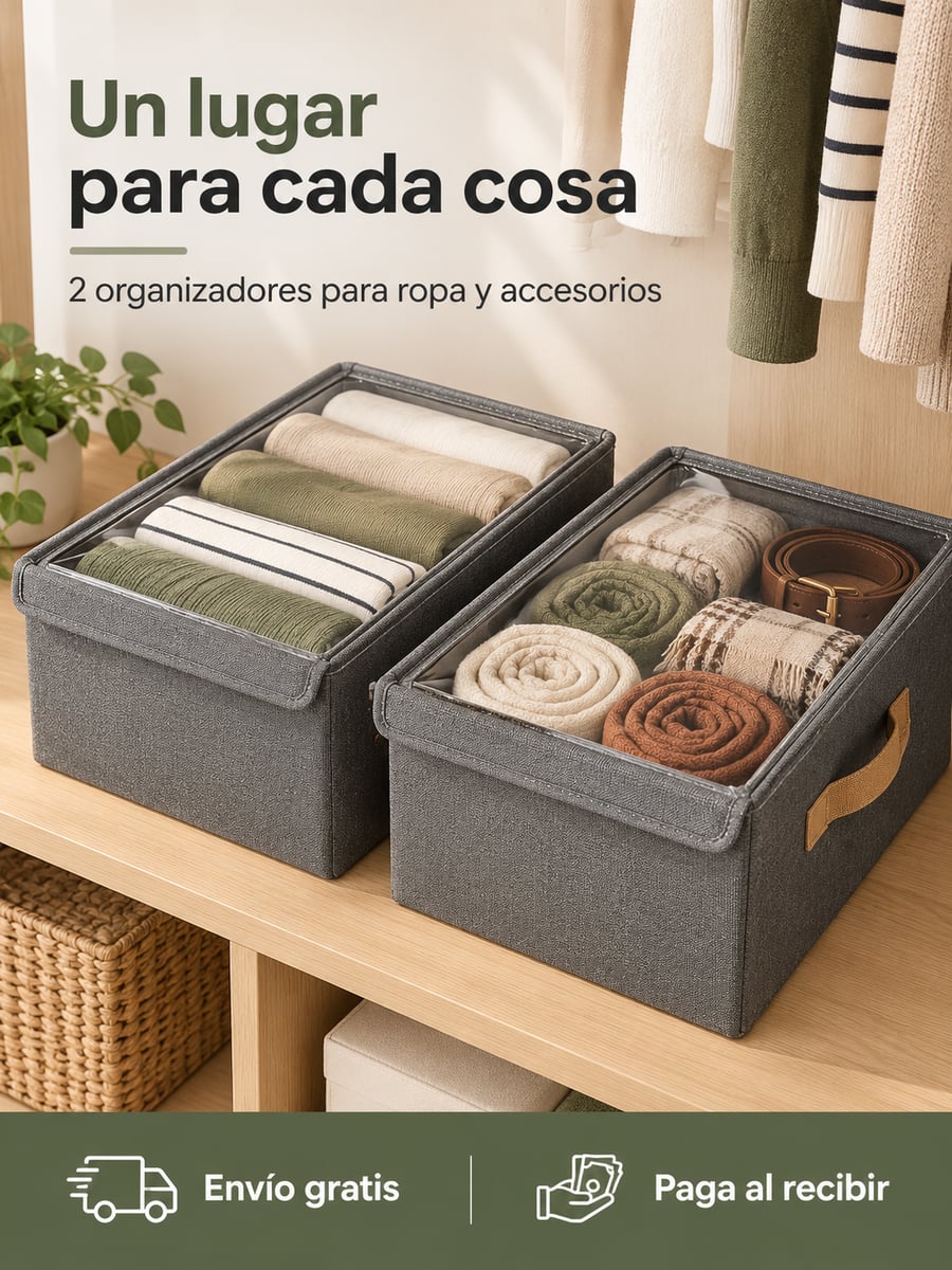SET DE 2 ORGANIZADORES CON TAPA | Tu Ropa en Orden y a la Vista