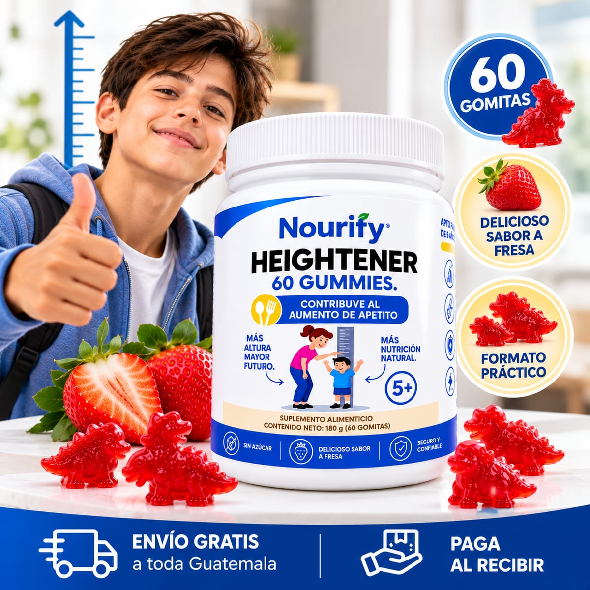 Nourify Heightener™ | Gomitas de Apoyo Nutricional Infantil