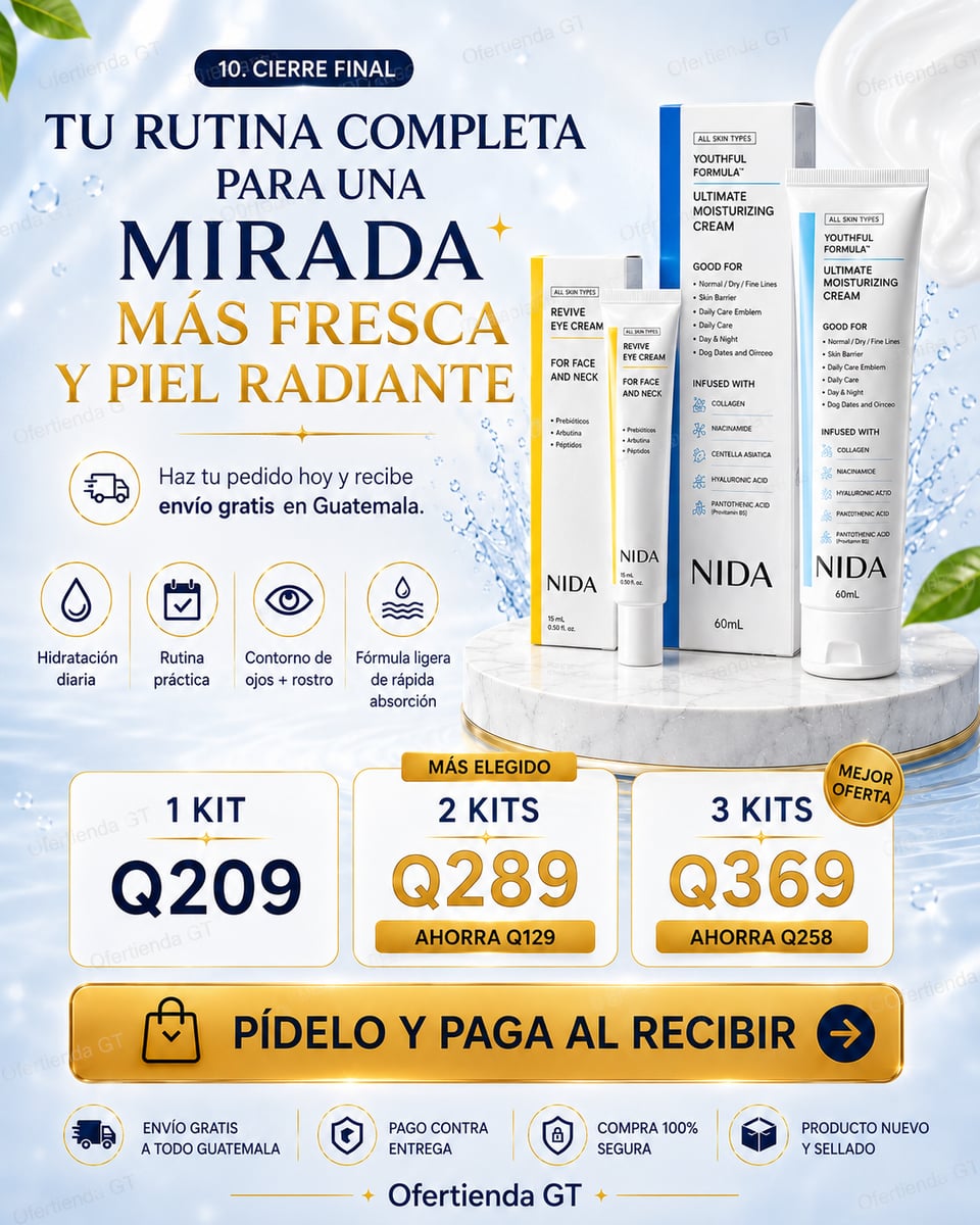 ✨ COMBO NIDA: MIRADA MÁS FRESCA Y PIEL RADIANTE + ENVÍO GRATIS