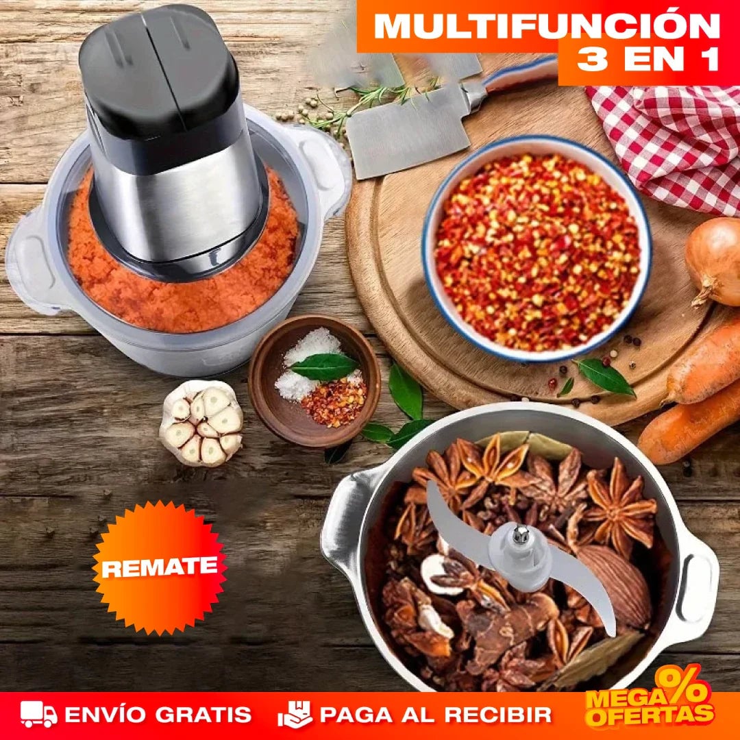 PICADOR ELÉCTRICO ACERO INOXIDABLE 🔥2 LITROS🔥 (TAMAÑO GRANDE) + ENVÍO GRATIS