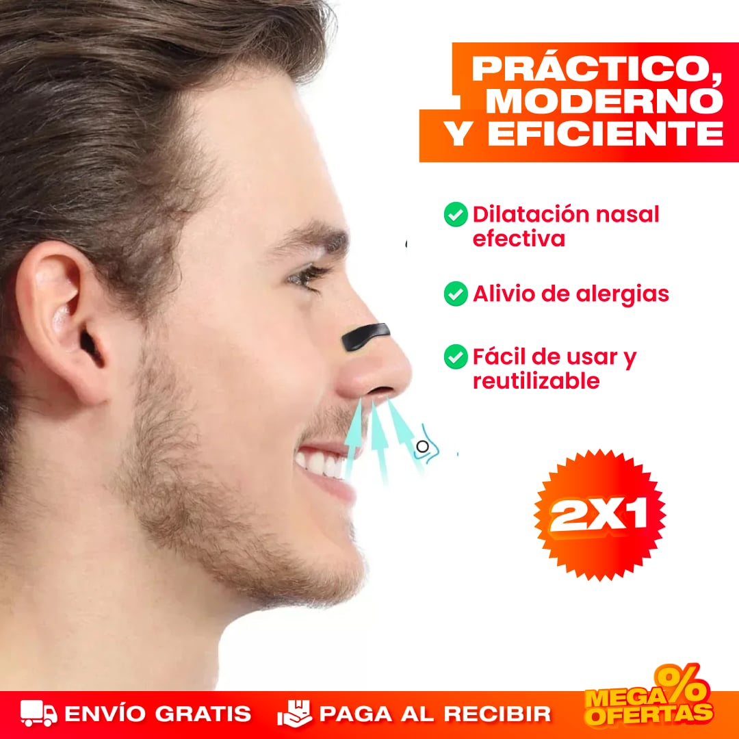 PROMO 2X1 SET DE TIRAS NASALES MAGNÉTICAS ANTIRRONQUIDOS Y DEPORTIVAS