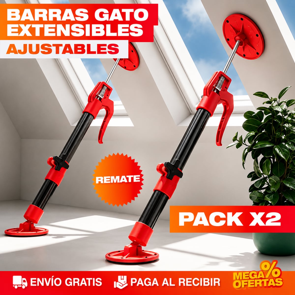 Pack x 2 Barras Gato Extensibles De Elevación Soporte Instalación Gabinete – Instala Tú Solo Sin Pedir una Segunda Mano