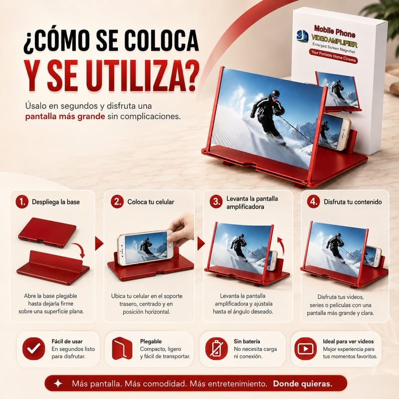 Amplificador de Pantalla para Celular 3D