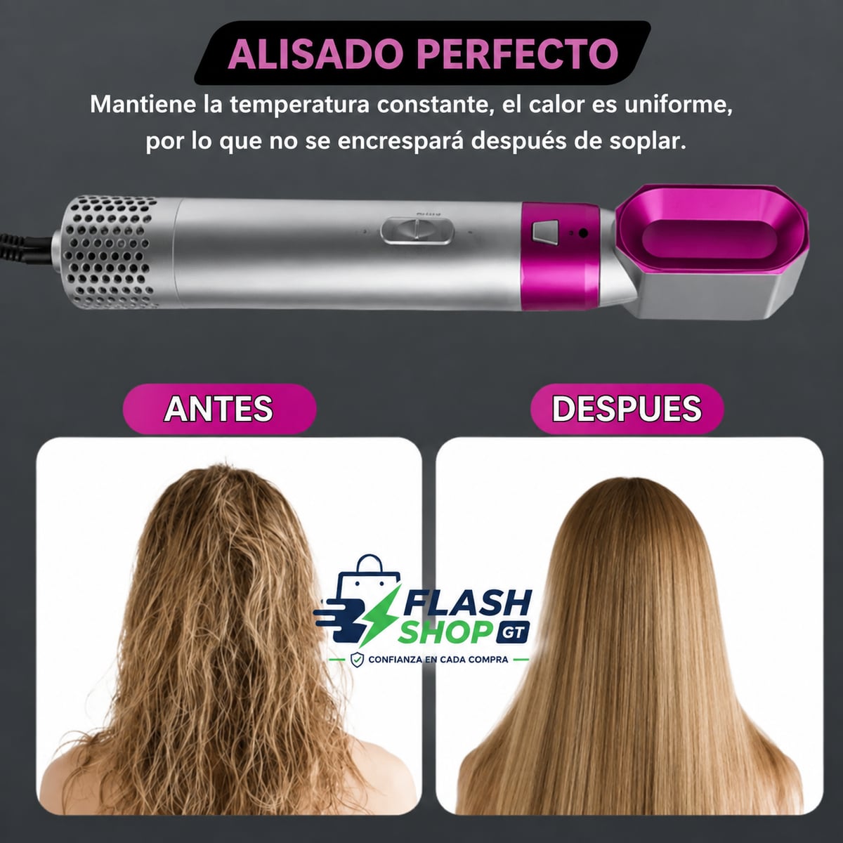 Cepillo Secador 5 en 1 | Seca, Alisa y Crea Ondas