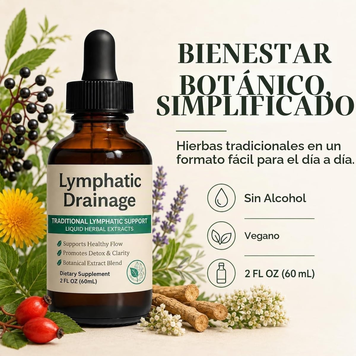 LYMPATHIC DRAINAGE - Gotas de drenaje linfático diseñadas para soporte circulatorio tradicional y desintoxicación + ENVIO GRATIS