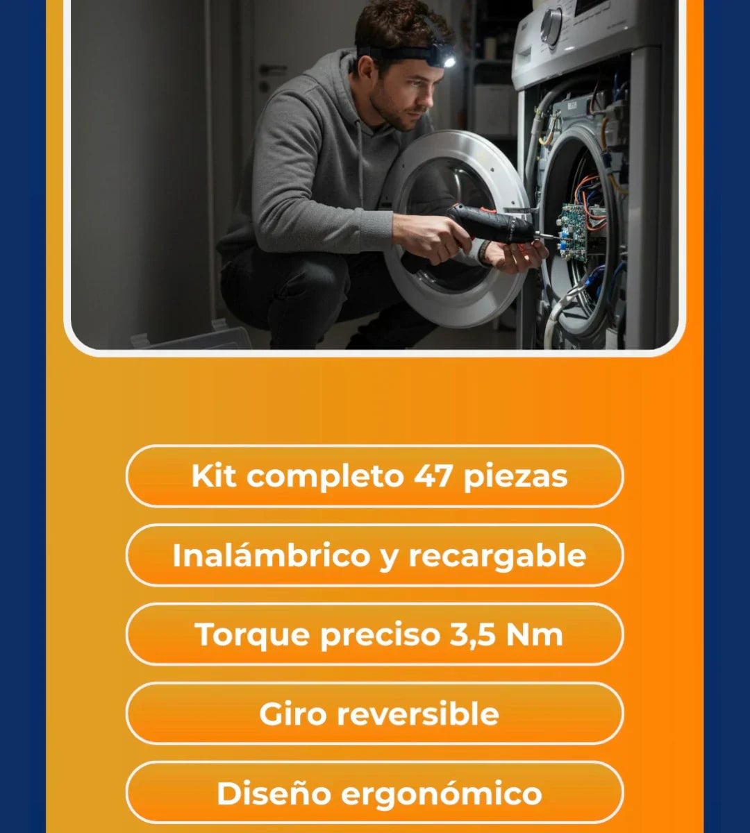 Kit Destornillador Eléctrico Recargable 47 Piezas🛠️ ⚡¡OFERTA LIQUIDACION!⚡