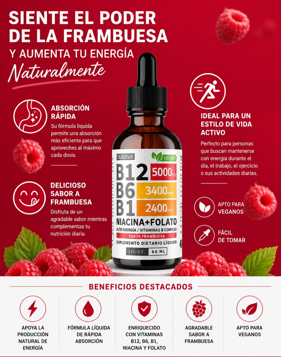🍃Vitamina B12+B6+B1™ PAGA 1 Y LLEVA 2 + ENVÍO GRATIS: Mente Clara y Vital
