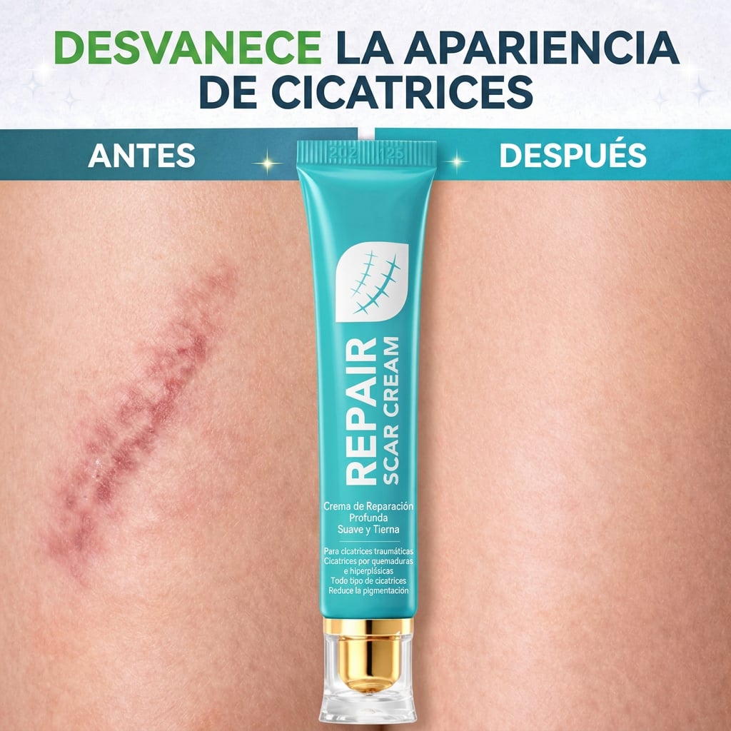 REPAIR SCAR CREAM - CREMA REPARADORA DE CICATRICES - ANTIGUAS Y RECIENTES, QUEMADURAS Y MÁS