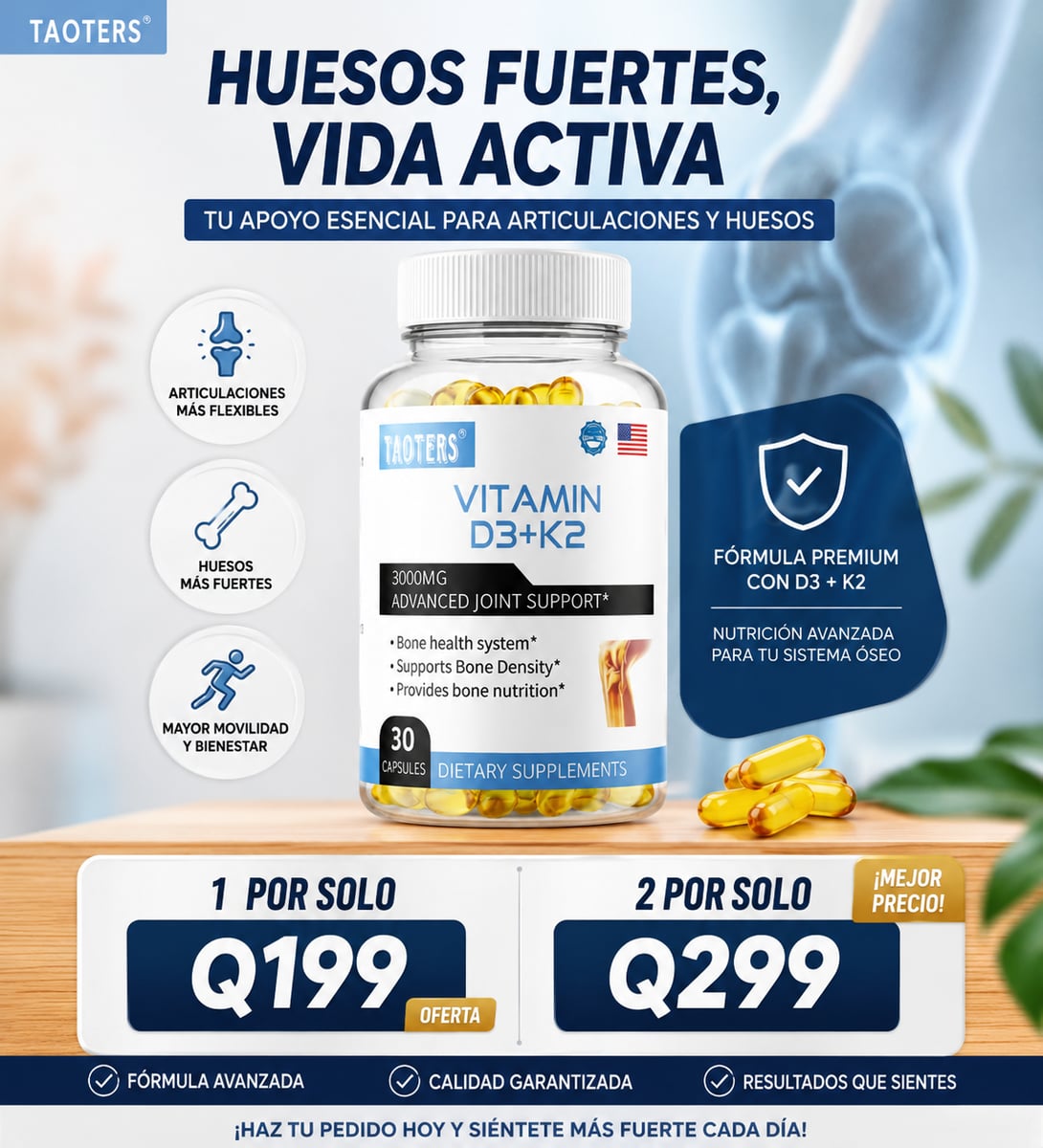 Suplemento de vitamina D3K2 - Tu escudo diario en una cápsula - OFERTA 2X 299