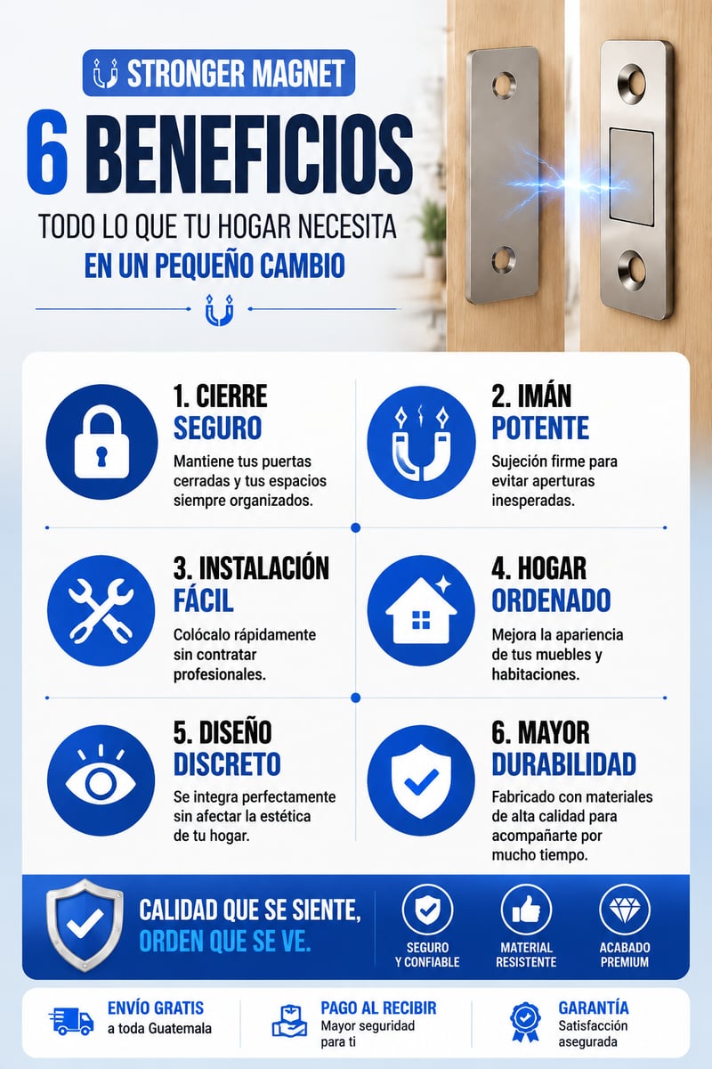 PUERTAS CERRADAS AL INSTANTE - Cierre Magnético para puertas + ENVÍO GRATIS