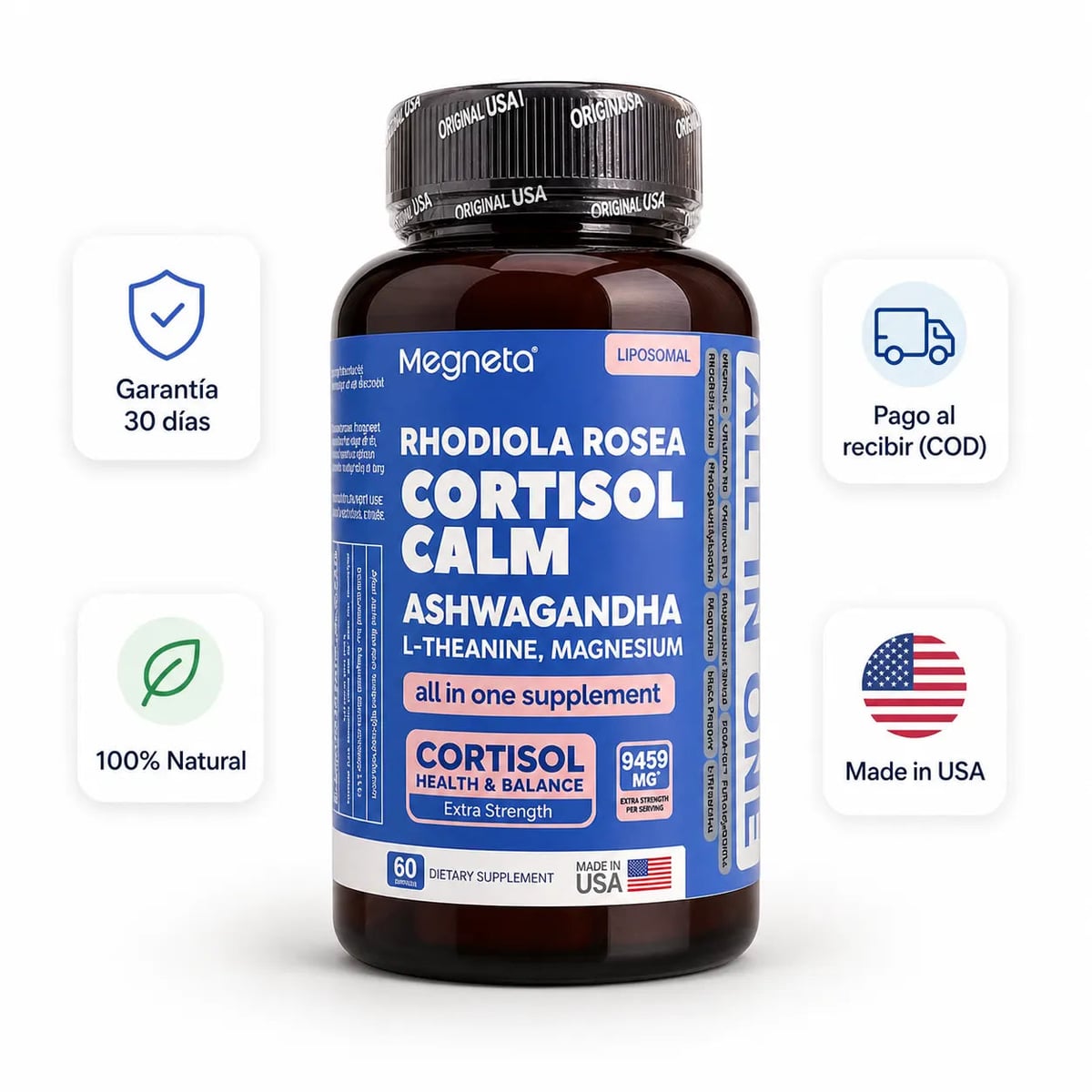 CORTISOL CALM – Suplemento para el Estrés, el Sueño y la Energía + ENVIO GRATIS 🎁