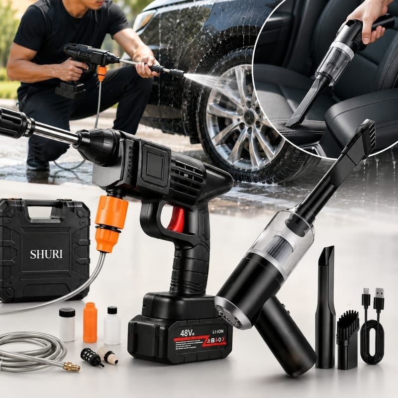 HidroVac Pro 2en1: lava y aspira tu carro sin cables - Combo Hidro+Mini aspiradora + ENVIO GRATIS