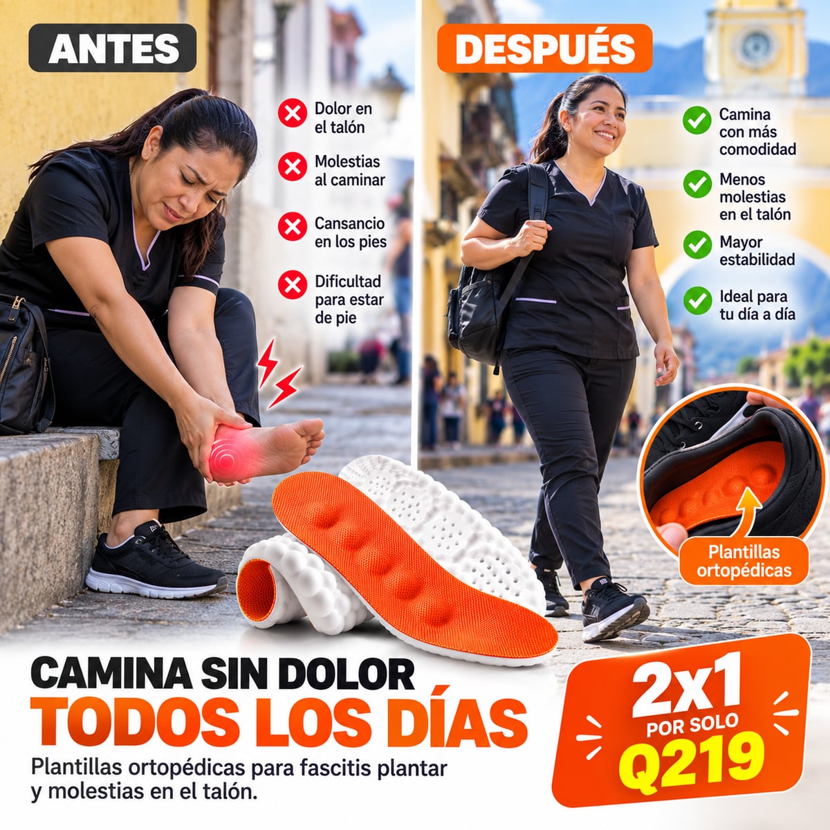 Plantillas Ortopedicas, Camina sin dolor todos los días