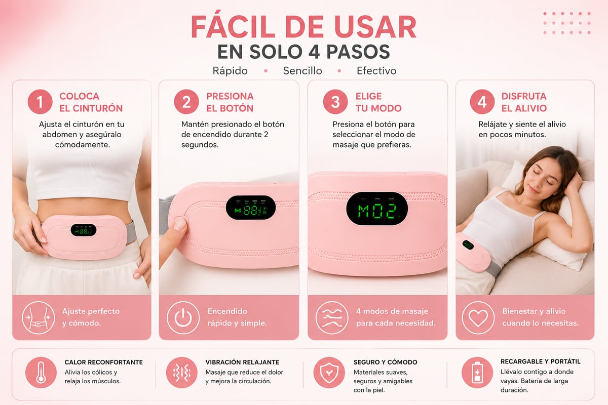 Cinturón Térmico para Cólicos y Dolores Abdominales