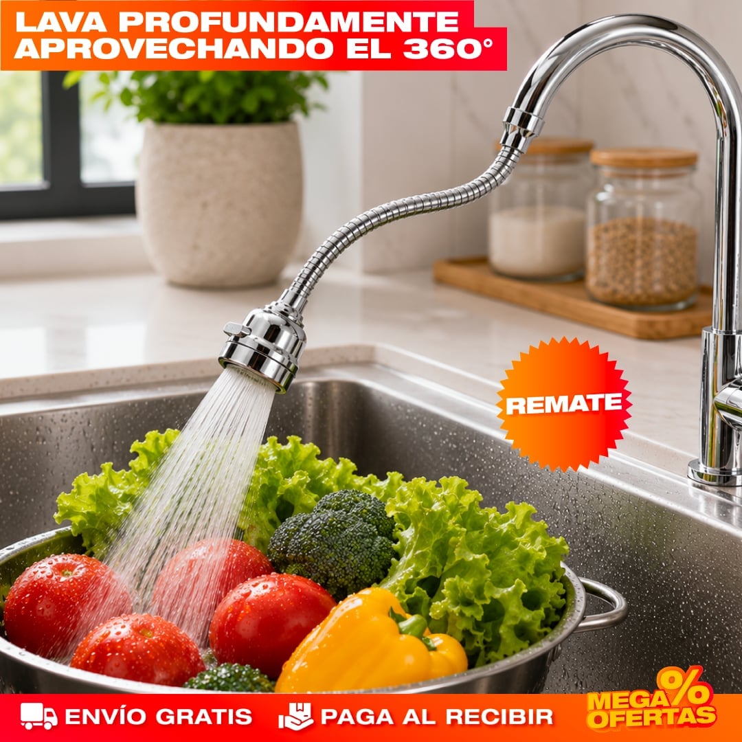 Extensor de Grifo de Agua Giratorio 360° Lleva 1 y Recibe uno Adicional Completamente GRATIS