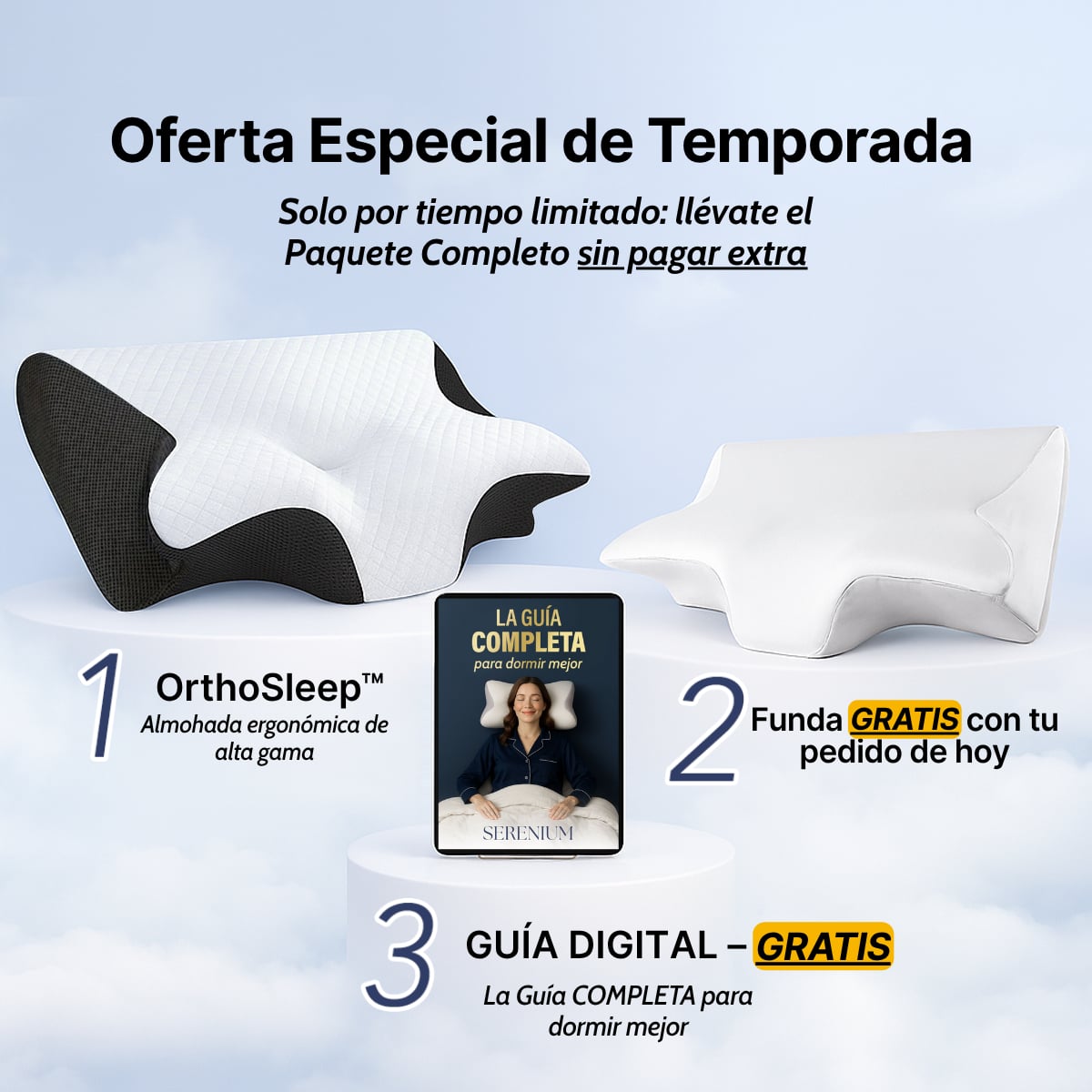 Almohada OrthoSleep Ergonomíca para Dormir + ENVIO GRATIS
