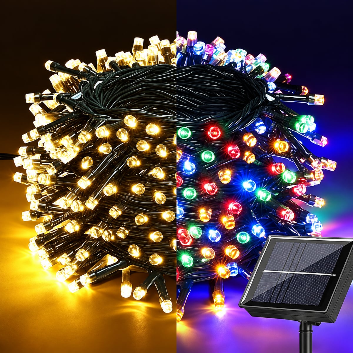LUCES NAVIDEÑAS CON PANEL S0LAR + ENVIO GRATIS