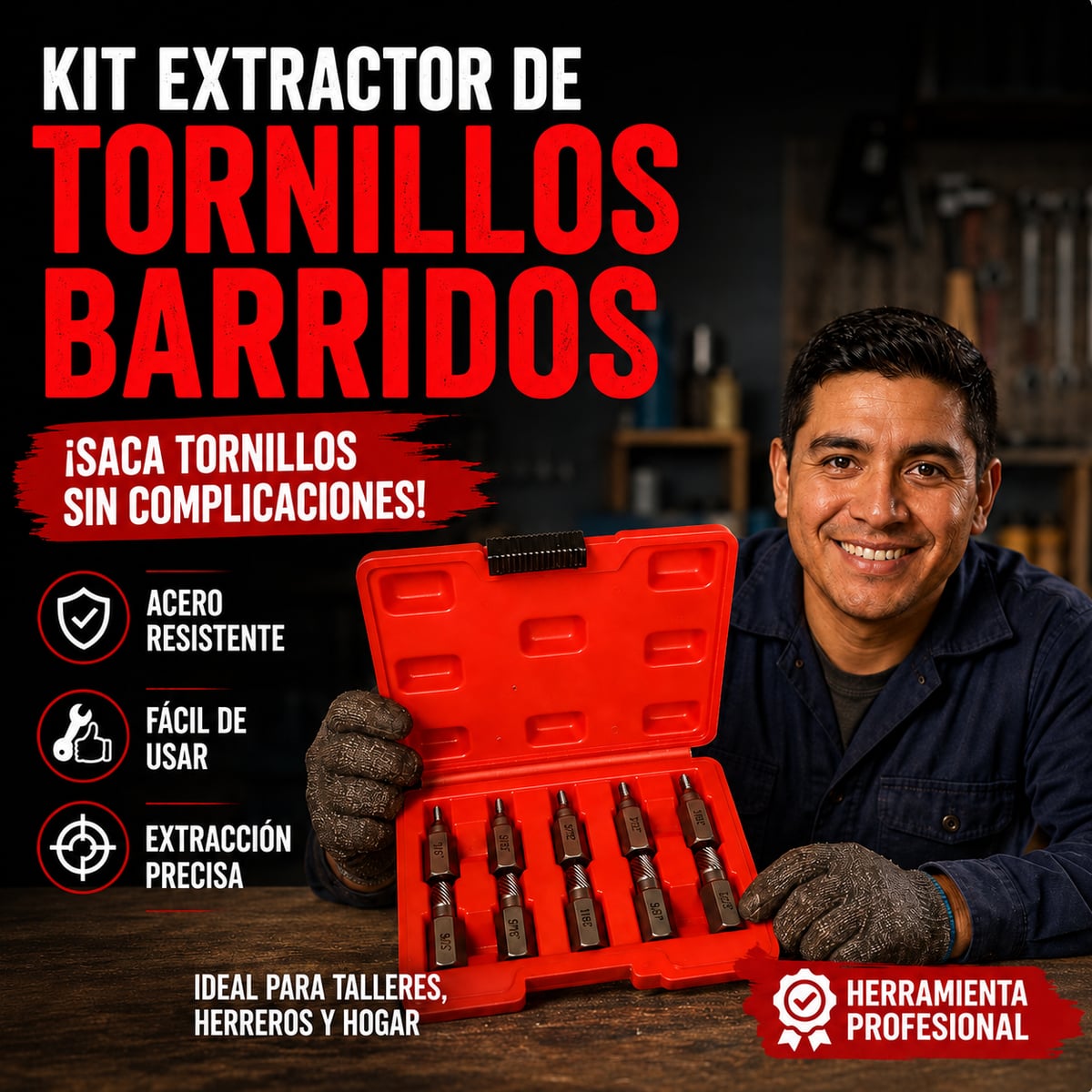 ⚡ Extractor Profesional para Tornillos Dañados
