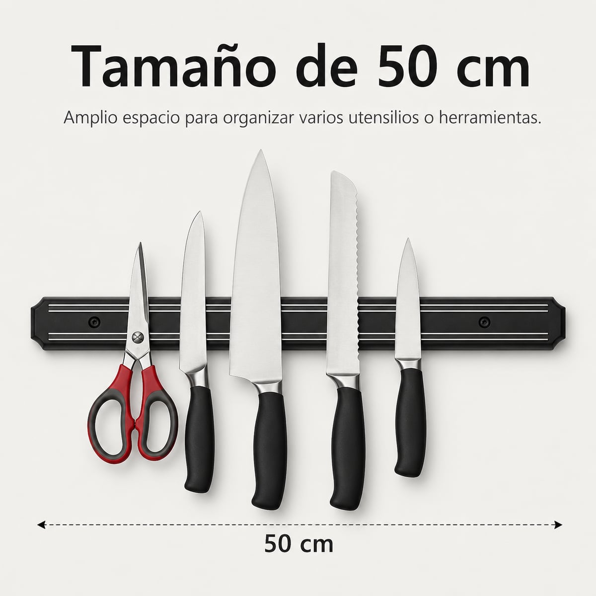 MagnetKitchen Pro – Barra Magnética para Cuchillos 50 cm 