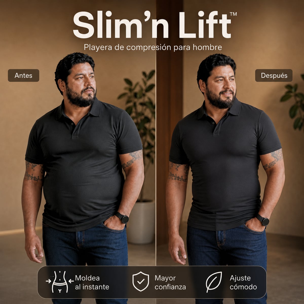 Slim`n Lift™: playera de compresión