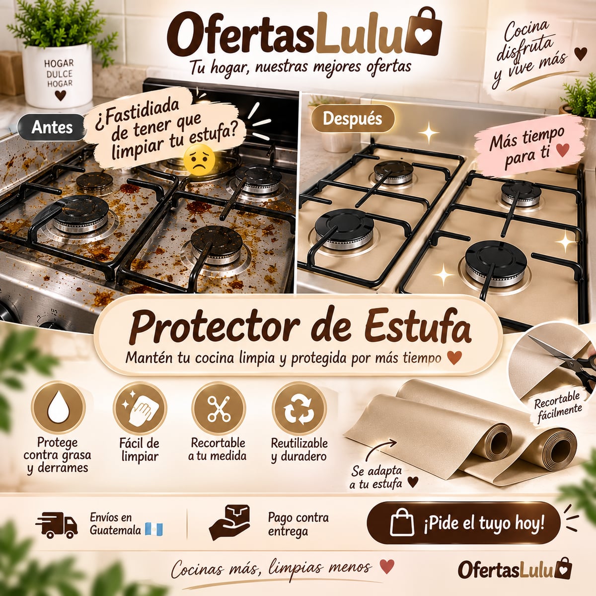 Protector Anti-Suciedad para Estufa de Gas