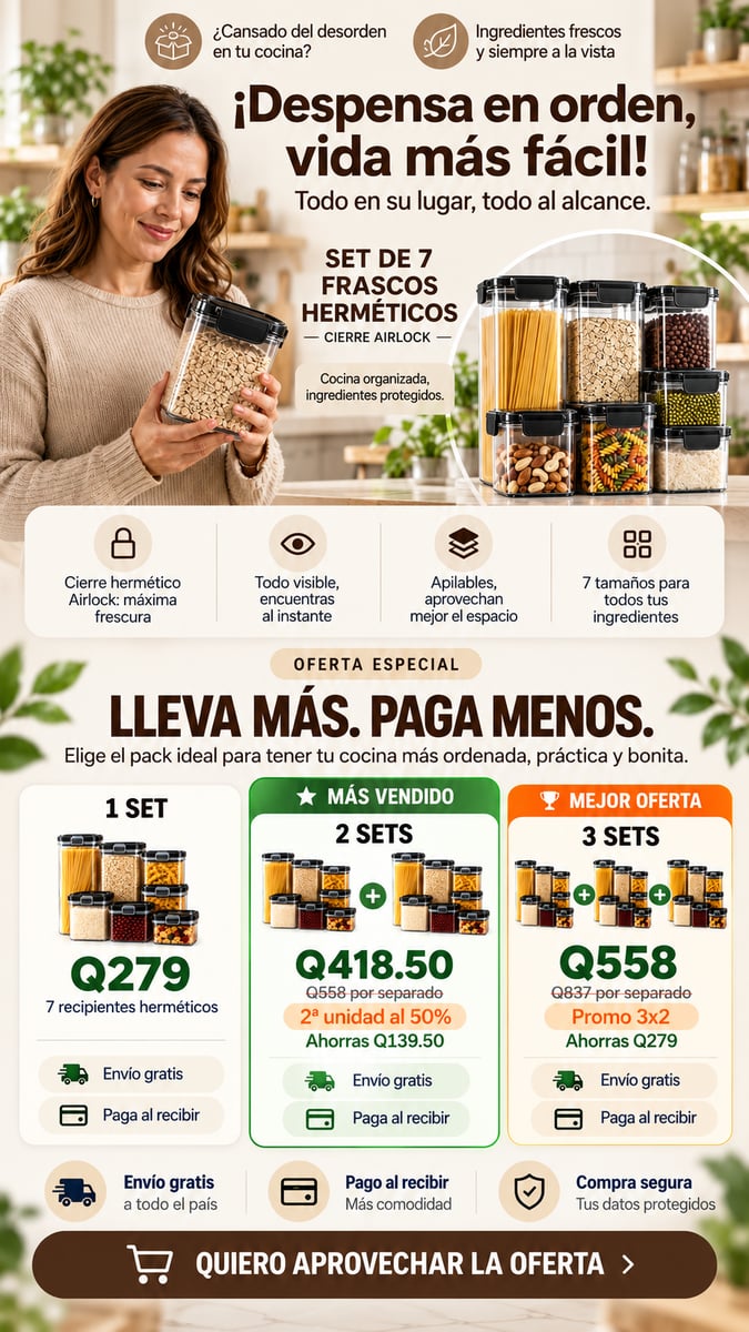 Organiadores de Cocina Set 7 Frascos