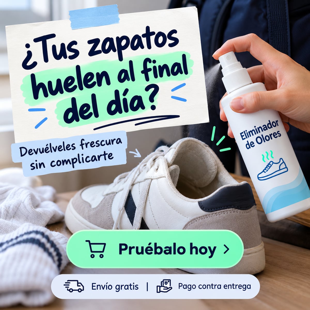 Eliminador de malos olores en zapatos y calcetines