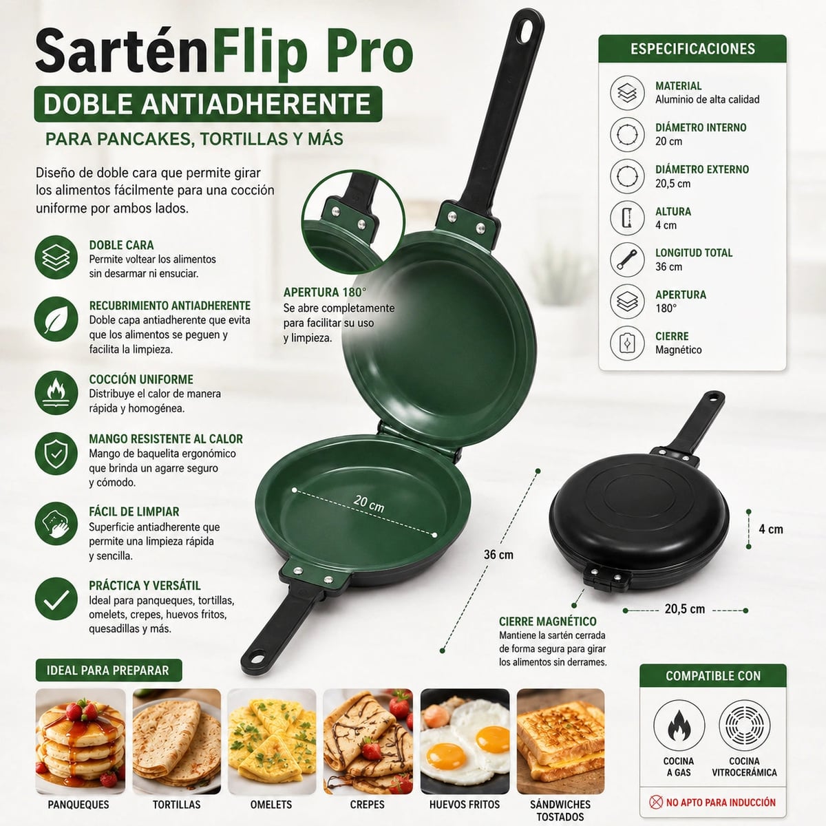 SarténFlip Pro - Dos Lados, Un Solo Movimiento
